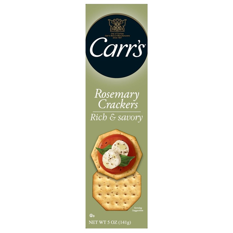 Carr's Crackers, Baked Snack Crackers, Party Snacks, Rosemary, 5oz Box