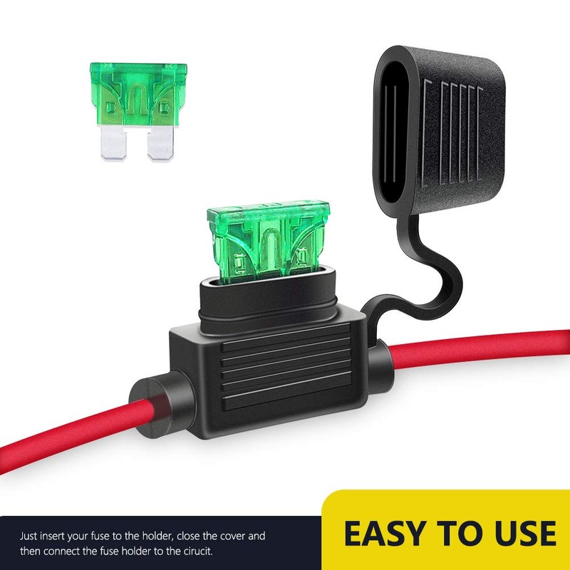 MCIGICM 12 AWG Inline Fuse Holder with 30A ATC/ATO Blade