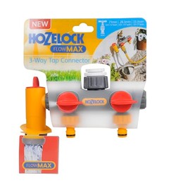 HOZELOCK - Multi-Tap Connector 2-Way : Ideal for Creating 2 Circuits on a Single Tap, With Independent Flow Valve for Each Outlet [2252 0000]