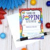 Pop On Over Popper Fidget Toy Birthday Thank You Notes,