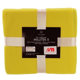 Euromat Polar Fleece Blanket, Cuddly Blanket, Sofa Blanket with Stitched Edge (Yellow, 150 x 200 cm)
