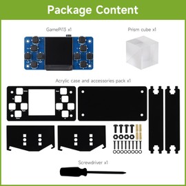 Waveshare 1.3inch LCD Game Console, Compatible with Raspberry Pi, 240X240 Resolution, Built-in ST7789 Chip, SPI Interface, with Case and Prism, Bundle with Case and Accessories