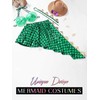 TWINKLEDE Women Mermaid Outfit 2 Pcs Fish Scale Patterned Skirts
