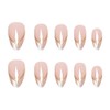 30Pcs Gold Silver French Tip Press on Nails Short Almond