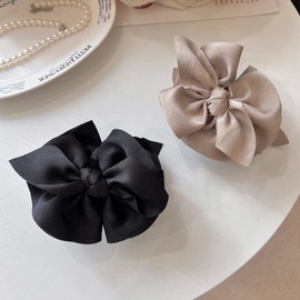 [TY Planning] Chignon Barrette, Hair Accessory, Ribbon, Simple, Net Included, Hair Ornament, Accessible, Cute, Cute, Cute, Stylish, Stylish, Fashionable, Fashionable, Hair Closure, Fashion, Hair Beautiful, Black, Brown, Popular, Elegant, Chiffon, Easy, E