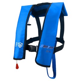 HWAYAN Automatic Inflatable Life Jacket | Inflatable PFD Jackets for Adults|Kayak Life Vest | for Outdoor Water Sports | Fishing Sailing | Jet Skiing | Supports up to 330 lbs (Blue 607)