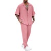 LecGee 2 Piece Outfits for Mens Tracksuit Shirt and Pants