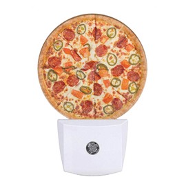 Uanvaha Pizza Night Light Fast Food Sausage Pizza Cheese Plug-in Night Lights with Dusk-to-Dawn Sensor for Bedroom, Bathroom and Living Room 0.5W Sleep Friendly for Women/Girls/Boys Gift