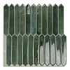 Green Long Hexagon Tile Peel and Stick Backsplash, 10 Sheets