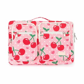canvaslife 360° Protective Laptop Sleeve Case Bag with 4 Pockets for MacBook Pro 16 inch and 15 inch-15.6 inch Laptop (Cherry)