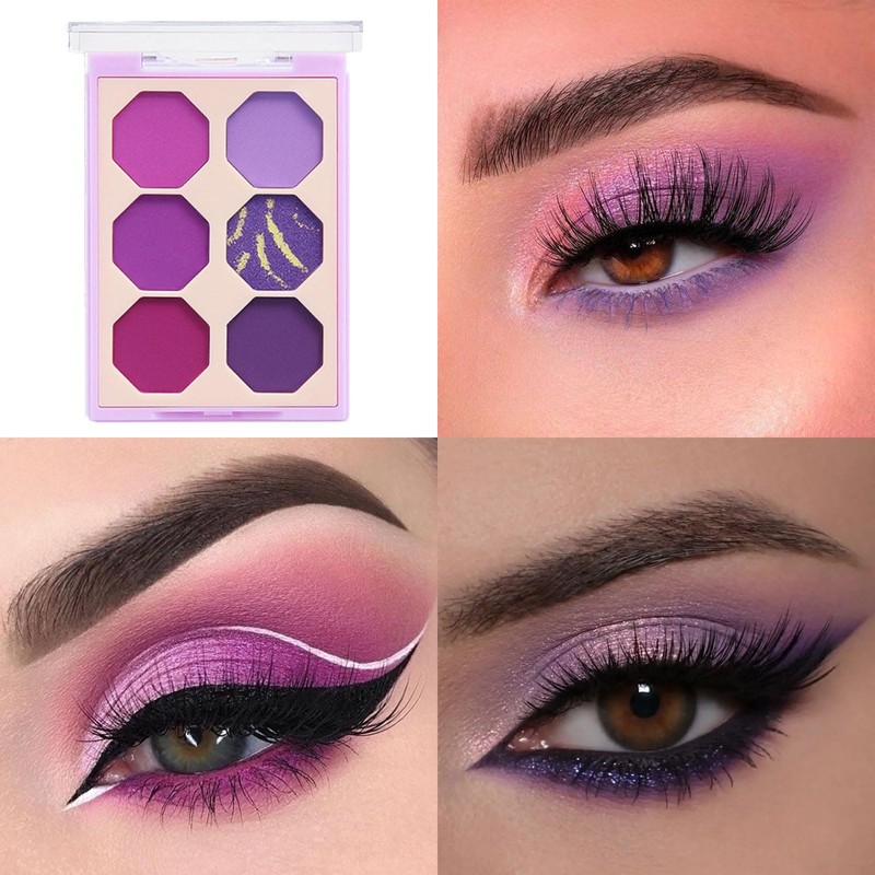 Purple Eyeshadow Palette, Pink Make-Up Palettes Shimmer Eye Shadow, Highly