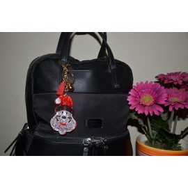 Popfizzy Rhinestone Christmas Bear Keychain for Women, Xmas Backpack Key Chains, Christmas Purse Charm, Christmas Gifts