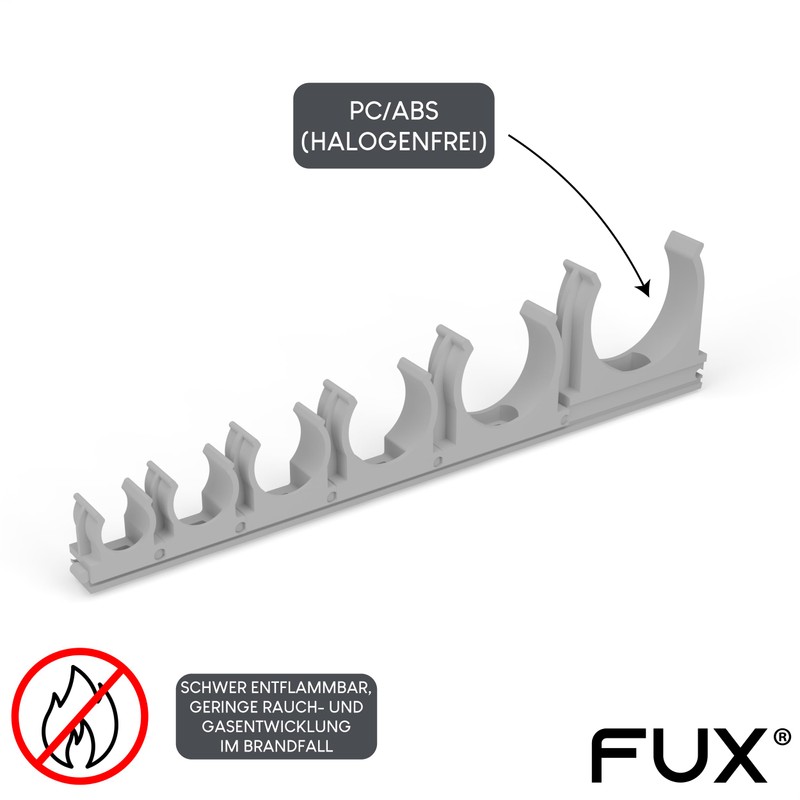FUX Pack of 10 Pipe Clamps M16-M50, 16 mm -