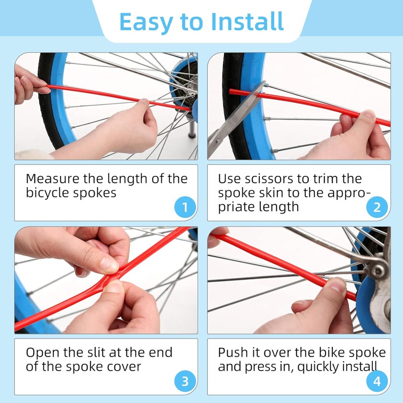 72-Pack Universal Spoke Protector Guards for Bikes, Motorcycles, Wheelchairs &