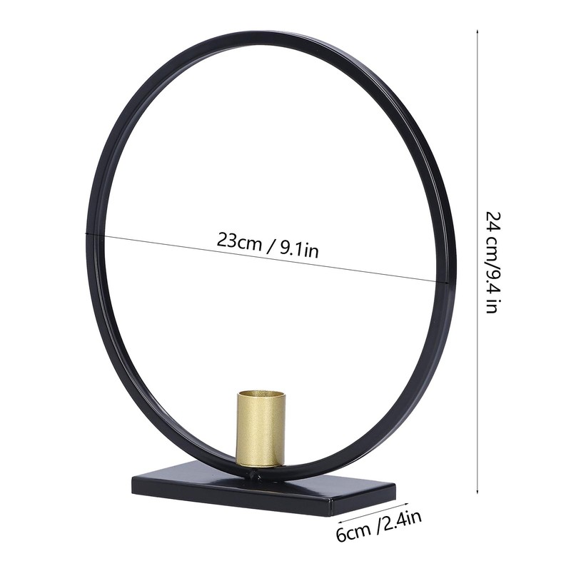 Simple Round Candle Holder Wrought Iron Home Candlestick for Dinner
