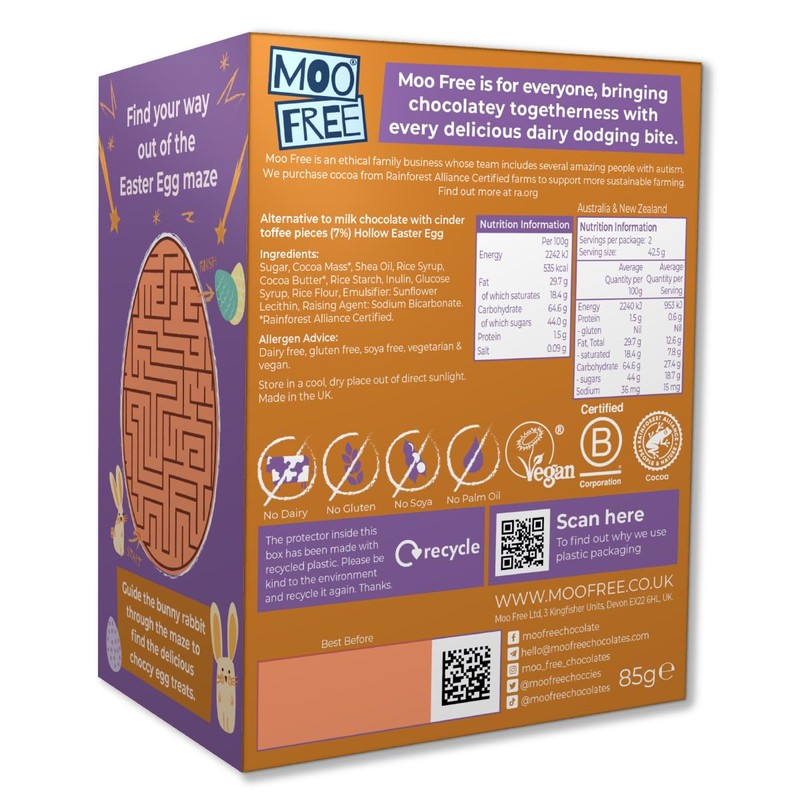 Moo Free Honeycomb Easter Egg - Dairy Free & Vegan