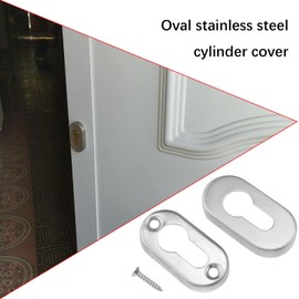 Create idea 2 Sets of Oval Protective Escutcheon Stainless Steel Keyhole Cover Door Lock Oval Protective Rosette for Room Doors Interior Doors Apartment Doors