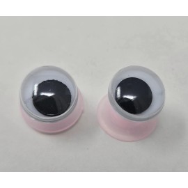 Zim's 12 pair Black 12mm Moving Wiggle Googly Plastic Safety Eyes Washers Craft Doll