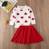 LXXIASHI 2PCS Baby Girl Valentine's Day Outfits Set Long Sleeve