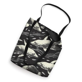 Platypus Plush Toy Black and White Wildlife Pattern Tote Bag