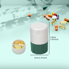 Pill Cutter,Pill Crusher Splitter Grinder,[3 in 1] Multifunction Pill Splitter for Purse Pocket to Crushes Pills, Vitamins, Tablets, Supplements-Green 2 PCS