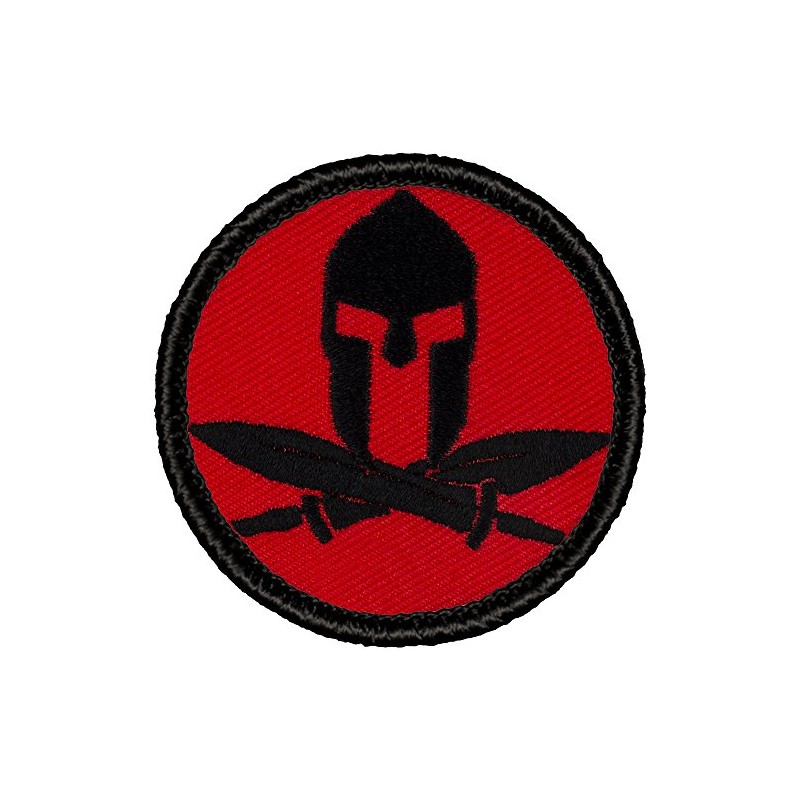 Retro Red and Black Spartan Helmet with Crossed Daggers Patrol
