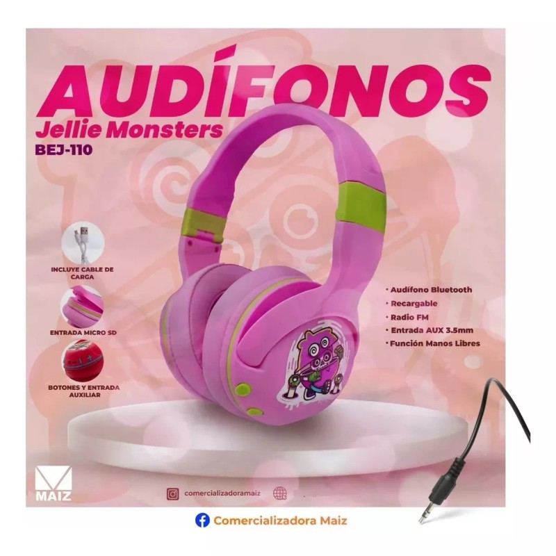 Maíz 3x2 Audifonos Diadema Bluetooth Inalambricos Radio Fm Niños