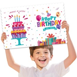 Jumbo Birthday Card with Envelope, 22 x 14 Inch Greeting Card for Teenager, Extra Large Happy Birthday Guest Book, Bday Signature Book, Oversize Birthday Party Signs Decorations Supplies Gifts