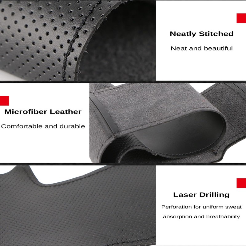 Microfiber Leather Car Steering Wheel Cover Anti-Slip Stitch Wheel Wrap