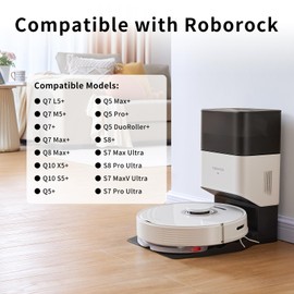Rrochio Rrochio 6 Staubbeutel f1r roborock Q7 M5+, Saugroboter Zubeh?r f1r roborock Q5 Max+, S7 Max Ultra, Q8 Max+, Q10 S5+, S8+, Q7 Max+, Q10 X5+, Q7 L5+, Q5+, Q5 Pro+, Q7+, S8 Pro Ultra Beutel Ersatzteile
