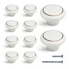 10PCS Kitchen White Cabinet Knobs and Pulls Round White Dresser