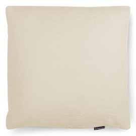 PinkZebra Organic Muslin Pillowcase 80 x 80 cm for Children & Adults, Soft Pillowcase GOTS Certification, Made in EU, Cushion Cover with Zip, Cream