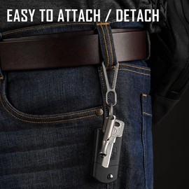 KeyUnity KD01 Titanium Carabiner Keychain Clip, Quick Release EDC Key Ring Clasp for Men and Women (KD01)