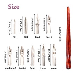 XCSJ Manga Cartoon Pen Comic Pen Set with 1 Pen Holder and 9 Pen Tips, Holder Dip Pen Drawing Comic Pen Nib Holder Calligraphy Feather Holder Wood for Caricaturists, Artists, Beginners