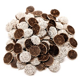 Dark Chocolate Nonpareils – 2 LB Resealable Stand Up Bag (approx. 220 pieces) – Classic Chocolate Discs with White Sprinkles – Gourmet Candy for Parties, Holidays, or Everyday Snacking