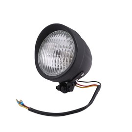 Baelite Head Light 4.5 Inch with Visor H4 Slit Type Nostalgic Style Vintage Bike Custom Parts General Purpose (Black Body x Clear Lens)