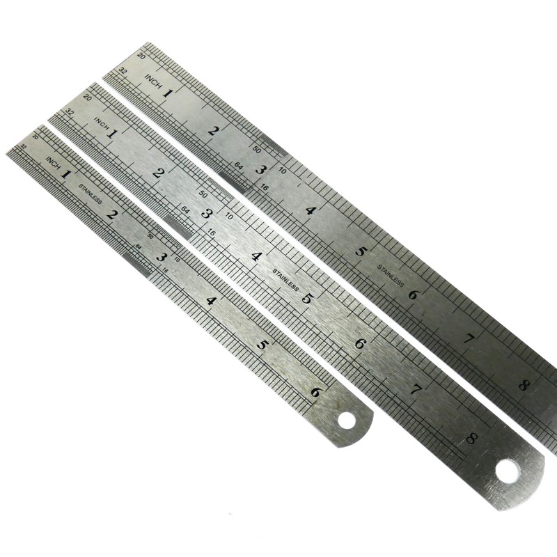 DAUMKINO® Stainless Steel Ruler, Metric / Imperial Scale Versatile for