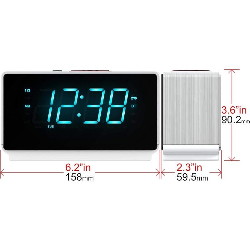 Alarm Clock Radio with Bluetooth Speaker, FM Radio, Dual Alarm