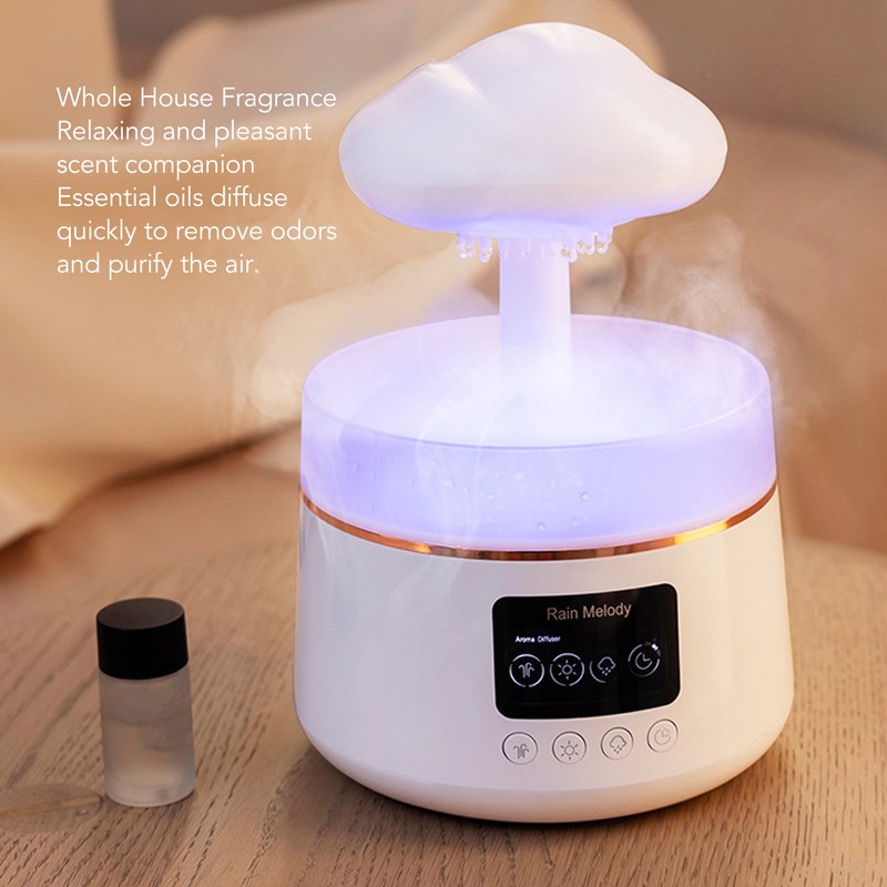 Rain Cloud Essential Oil Diffuser Humidifier Ultrasound Water Drip White