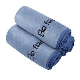 Wuwahold Microfiber Gym Towels Bigger Size Super Soft for Exercise Fitness, Sports, Workout, 380-GSM 15-Inch x 31-Inch Quick-Drying Towels (3 Pack, Blue)