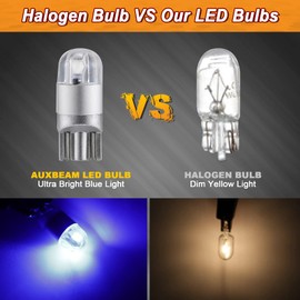 Auxbeam 194 LED Bulb Blue, Super Bright Non Polarity T10 W5W 168 2825 LED Replacement Bulbs 3030 Chipsets for Instrument Cluster Panel Dash Lights Gauge Cluster Lights 2 PCS