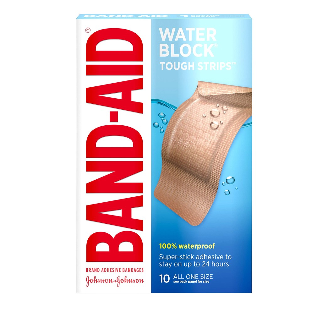 Band-Aid Tough-Strips Adhesive Bandages, Waterproof, Extra Large, 10 ct.