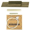 TUOREN Ukulele Bridge Strings Set Include Rosewood Bridge, Plastic Saddle
