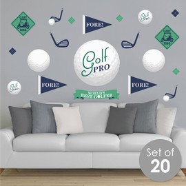 Big Dot of Happiness Par-Tee Time - Golf - Peel and Stick Sports Decor Vinyl Wall Art Stickers - Wall Decals - Set of 20