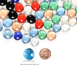 MBKHFLL 5Lb Flat Glass Marbles for Vase, 500 PCS Mixed Color Mancala Glass Rocks, Decorative Glass Pebbles for Vase Aquarium Plants Mosaic Crafts Centerpieces and Fire Pit Decor