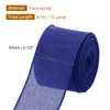 sourcing map Burlap Wired Ribbon, 63mm x 9.1m Blue Fabric