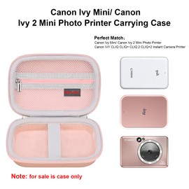 Elonbo Carrying Case for Canon Ivy 2 Mini/Canon Ivy Mini/Canon Ivy CLIQ CLIQ+ CLIQ 2 CLIQ+2 Photo Printer Portable Bluetooth Instant Camera Printer, ​Mesh Bag fits Photo Paper Cable, Rose Gold