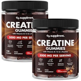 Creatine Gummies 5000mg 120ct Max Strength Muscle Growth/Recovery Supplements for Men & Women Creatine Monohydrate, B12 & L-Taurine Vegan, 2 Months Supply, Cola & Cola