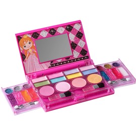 Playkidiz Meine erste Prinzessin kinderschminke, Girl's All-In-One Deluxe Cosmetic -  kinderschminke set mädchen - Echte Make -up -Palette mit Spiegel (waschbar)