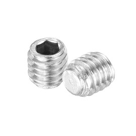 sourcing map 10Pcs Hex Socket Grub Screw, M3x3mm 304 Stainless Steel Head Socket Set Screws Flat Point Grub Bolt for Door Handles, Light Fixture Repair, Silver